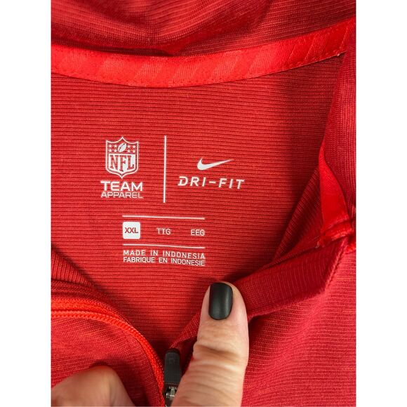 Nike Houston Texans Quarter Zip Pullover Men 2XL Red Dri-Fit NFL Street Style - Picture 5 of 10